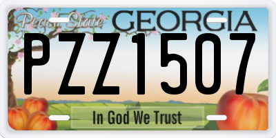 GA license plate PZZ1507