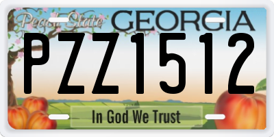 GA license plate PZZ1512