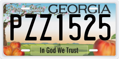 GA license plate PZZ1525