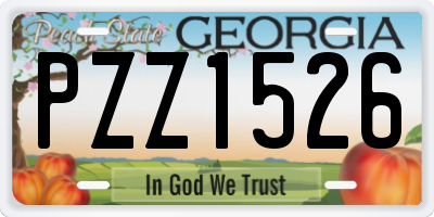 GA license plate PZZ1526