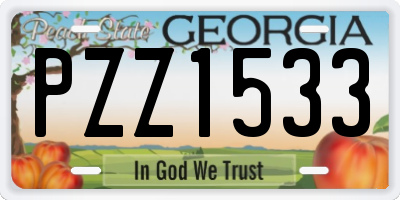 GA license plate PZZ1533