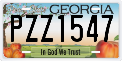 GA license plate PZZ1547