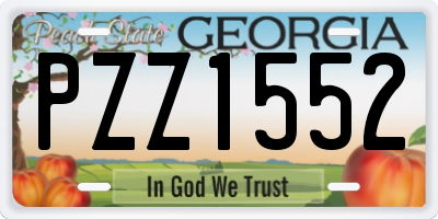 GA license plate PZZ1552