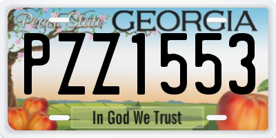 GA license plate PZZ1553