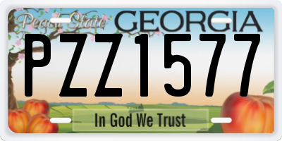 GA license plate PZZ1577