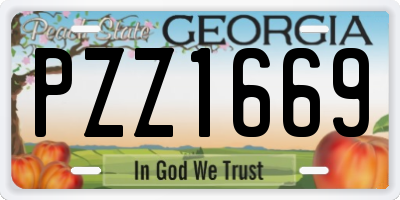 GA license plate PZZ1669