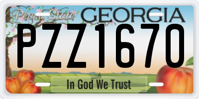 GA license plate PZZ1670
