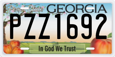 GA license plate PZZ1692