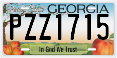 GA license plate PZZ1715