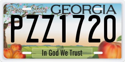 GA license plate PZZ1720