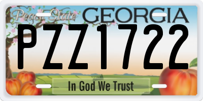 GA license plate PZZ1722