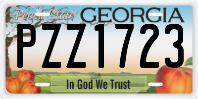 GA license plate PZZ1723