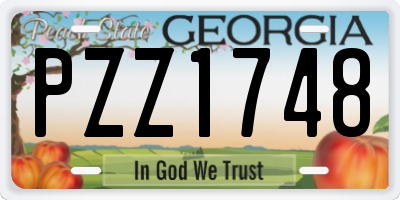 GA license plate PZZ1748