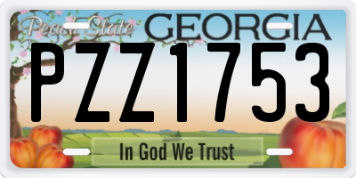 GA license plate PZZ1753