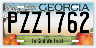 GA license plate PZZ1762