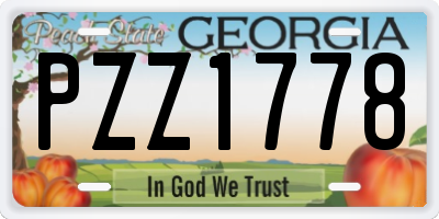 GA license plate PZZ1778