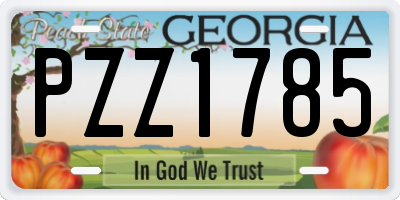 GA license plate PZZ1785