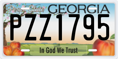 GA license plate PZZ1795