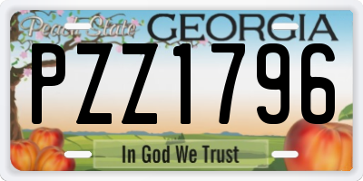 GA license plate PZZ1796