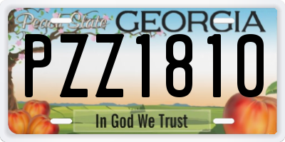 GA license plate PZZ1810