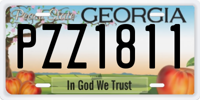 GA license plate PZZ1811