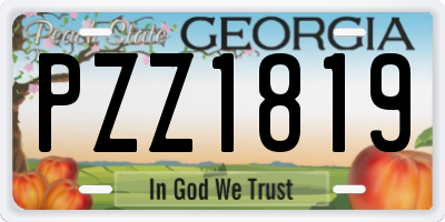 GA license plate PZZ1819