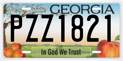 GA license plate PZZ1821