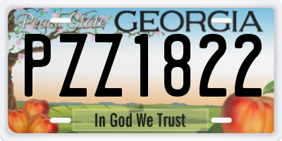 GA license plate PZZ1822