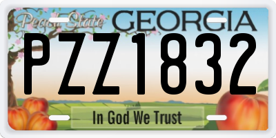GA license plate PZZ1832