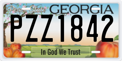 GA license plate PZZ1842