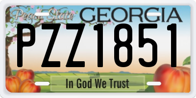 GA license plate PZZ1851