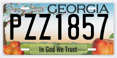 GA license plate PZZ1857