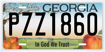 GA license plate PZZ1860