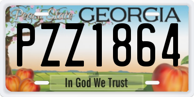 GA license plate PZZ1864