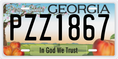 GA license plate PZZ1867