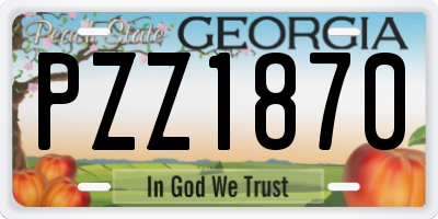 GA license plate PZZ1870