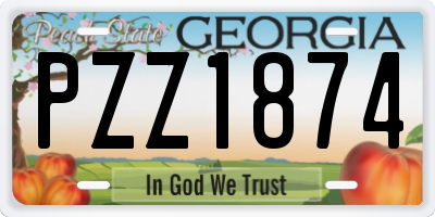GA license plate PZZ1874