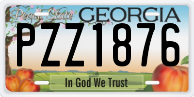 GA license plate PZZ1876