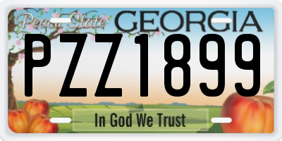 GA license plate PZZ1899
