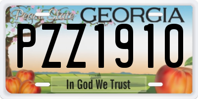 GA license plate PZZ1910