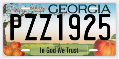 GA license plate PZZ1925