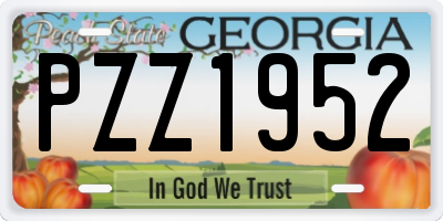 GA license plate PZZ1952
