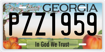 GA license plate PZZ1959