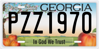 GA license plate PZZ1970