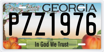 GA license plate PZZ1976