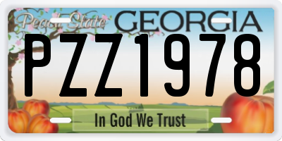 GA license plate PZZ1978