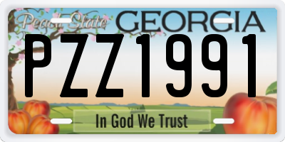 GA license plate PZZ1991