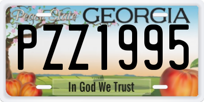 GA license plate PZZ1995