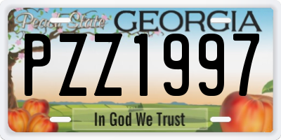 GA license plate PZZ1997