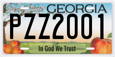 GA license plate PZZ2001
